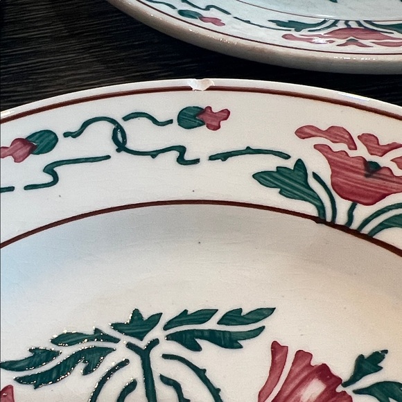 ANTIQUE Villeroy & Boch Dresden Saxony Red Poppy Bread & Butter Plates (8) - Picture 16 of 16